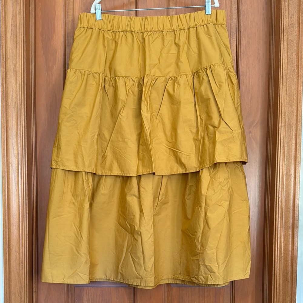Who What Wear Mustard Midi Skirt